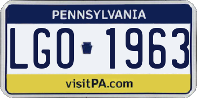 PA license plate LGO1963