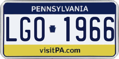 PA license plate LGO1966