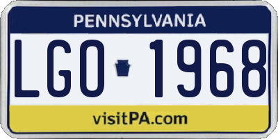 PA license plate LGO1968