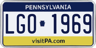 PA license plate LGO1969
