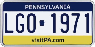 PA license plate LGO1971