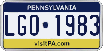 PA license plate LGO1983