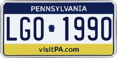 PA license plate LGO1990