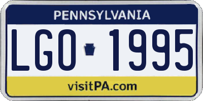 PA license plate LGO1995