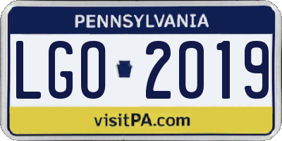 PA license plate LGO2019