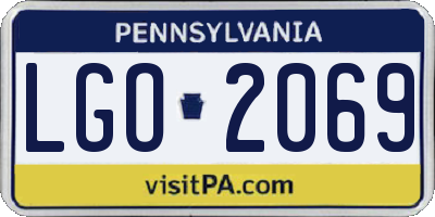 PA license plate LGO2069
