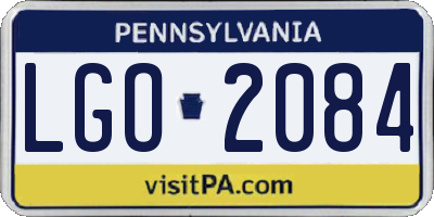 PA license plate LGO2084