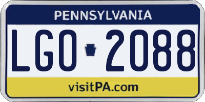 PA license plate LGO2088