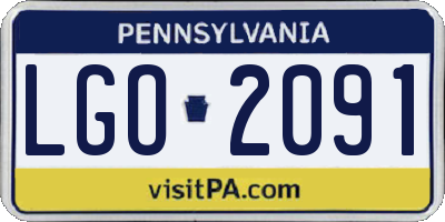 PA license plate LGO2091
