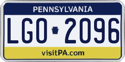 PA license plate LGO2096