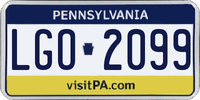 PA license plate LGO2099