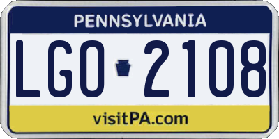 PA license plate LGO2108