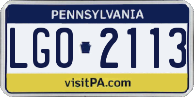 PA license plate LGO2113