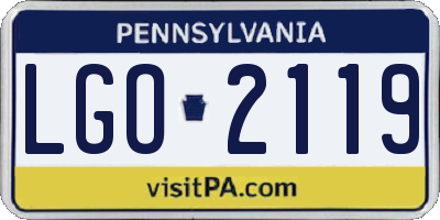 PA license plate LGO2119