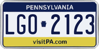 PA license plate LGO2123