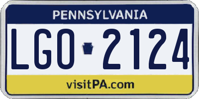 PA license plate LGO2124