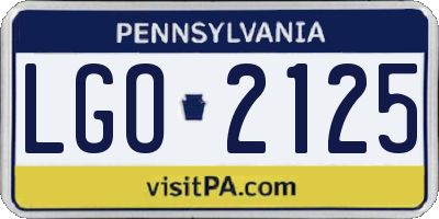 PA license plate LGO2125