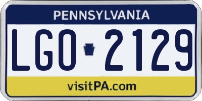 PA license plate LGO2129