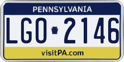 PA license plate LGO2146