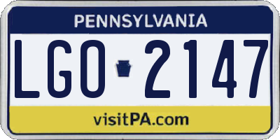PA license plate LGO2147