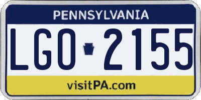 PA license plate LGO2155