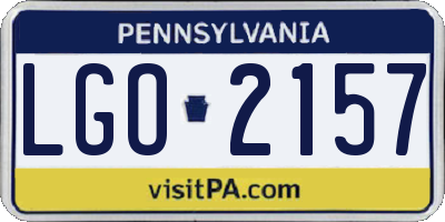 PA license plate LGO2157