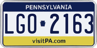 PA license plate LGO2163