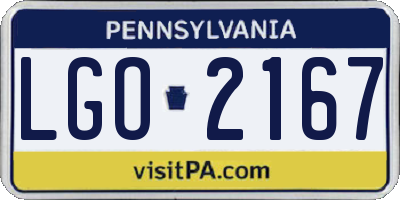 PA license plate LGO2167