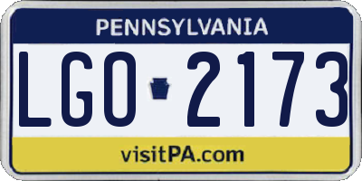 PA license plate LGO2173