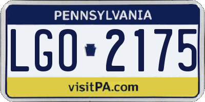 PA license plate LGO2175
