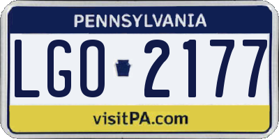 PA license plate LGO2177