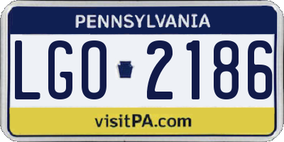 PA license plate LGO2186