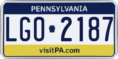 PA license plate LGO2187
