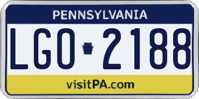 PA license plate LGO2188