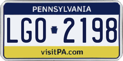 PA license plate LGO2198
