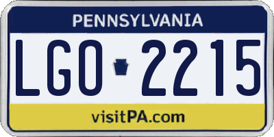 PA license plate LGO2215