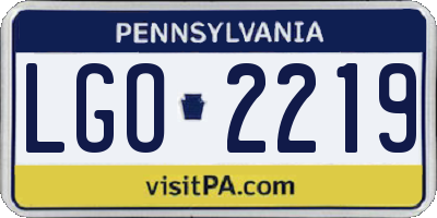 PA license plate LGO2219