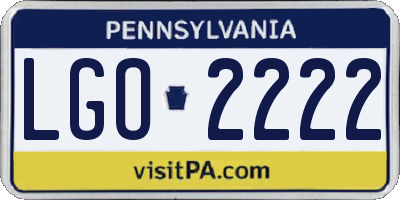 PA license plate LGO2222