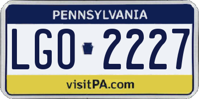 PA license plate LGO2227