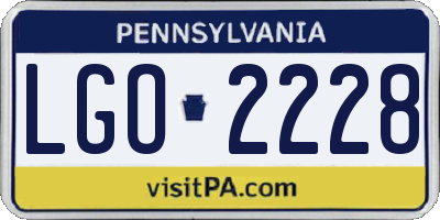 PA license plate LGO2228