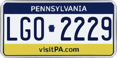 PA license plate LGO2229