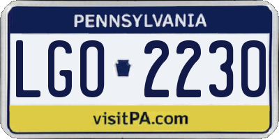 PA license plate LGO2230