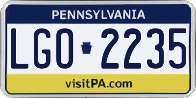 PA license plate LGO2235