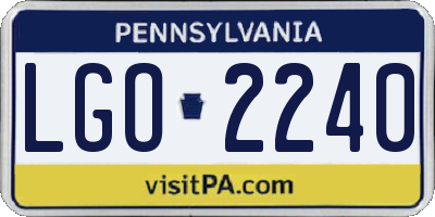 PA license plate LGO2240