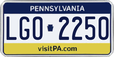 PA license plate LGO2250