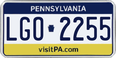 PA license plate LGO2255