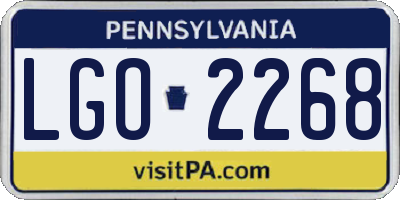 PA license plate LGO2268