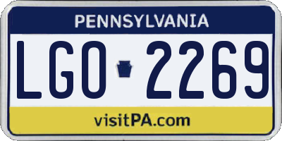 PA license plate LGO2269