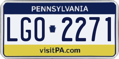 PA license plate LGO2271