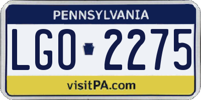 PA license plate LGO2275